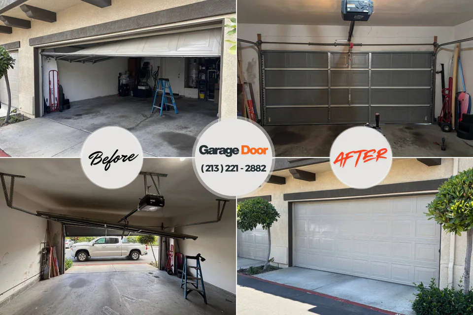 Before and after: garage door installation Woodmoor, CO
